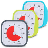 Time Timer Mod selection showing black, lime green and sky blue coloured time timer mods.